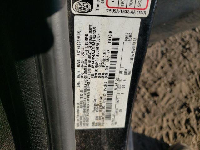 3FADP4AJ5JM142425 - 2018 FORD FIESTA S შავი ფოტო 12