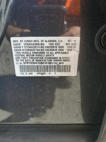 5FRYD3H47GB016108 - 2016 ACURA MDX TECHNOLOGY CHARCOAL photo 12