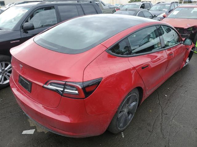 5YJ3E1EA2PF583091 - 2023 TESLA MODEL 3 RED photo 3