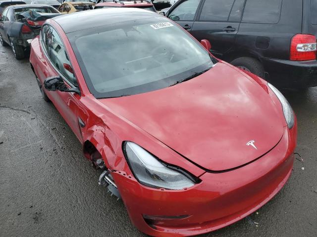 5YJ3E1EA2PF583091 - 2023 TESLA MODEL 3 RED photo 4