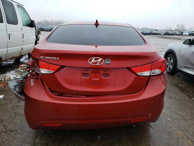 KMHDH4AE2BU126573 - 2011 HYUNDAI ELANTRA GLS RED photo 6