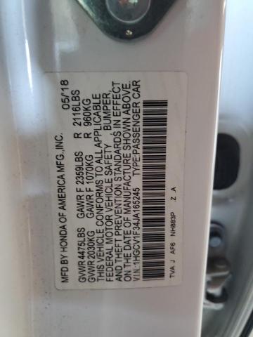 1HGCV1F34JA165245 - 2018 HONDA ACCORD SPORT თეთრი ფოტო 12