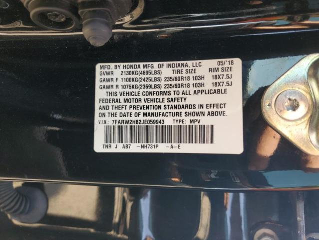 7FARW2H82JE059943 - 2018 HONDA CR-V EXL Negro foto 14