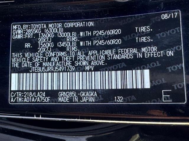 JTEBU5JR9J5491739 - 2018 TOYOTA 4RUNNER SR5/SR5 PREMIUM 黑色 照片 10