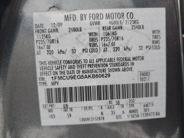 1FMCU9EG5AKB60629 - 2010 FORD ESCAPE LIMITED BLUE photo 13