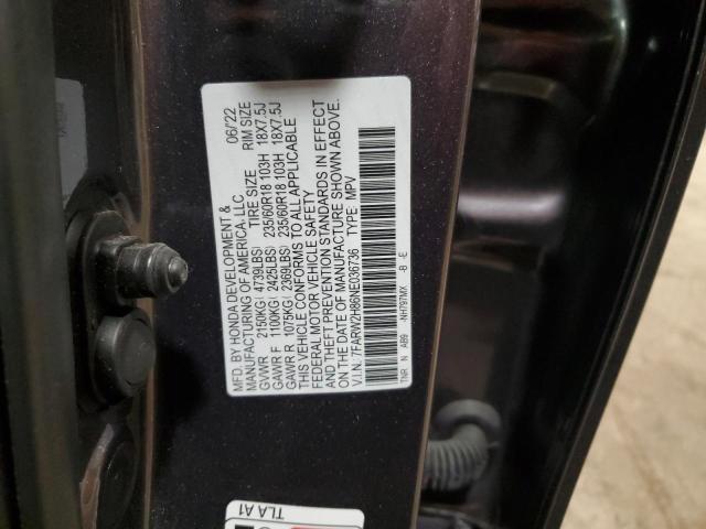 7FARW2H86NE036736 - 2022 HONDA CR-V EXL GRAY photo 12