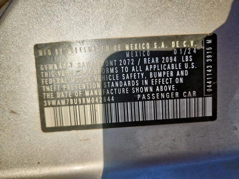 3VWAM7BU9RM042644 - 2024 VOLKSWAGEN JETTA SPORT SILVER photo 12