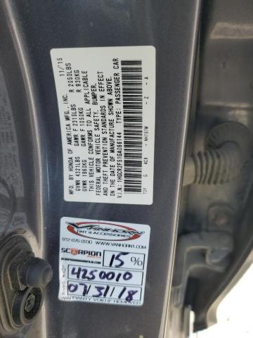 1HGCR2F51GA066144 - 2016 HONDA ACCORD SPORT ვერცხლისფერი ფოტო 12