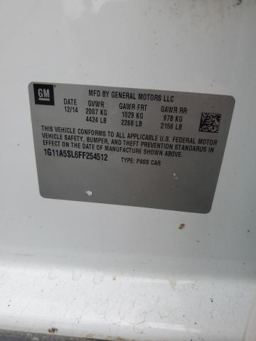 1G11A5SL6FF254512 - 2015 CHEVROLET MALIBU LS WHITE photo 12