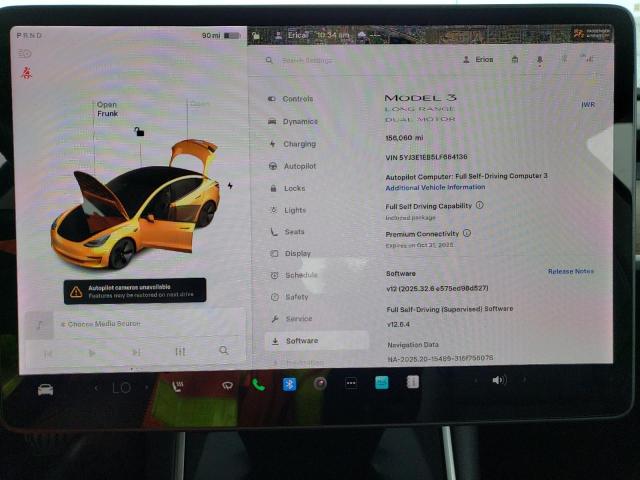 5YJ3E1EB5LF664136 - 2020 TESLA MODEL 3 GRAY photo 9