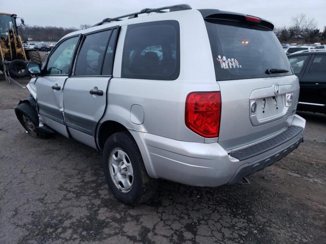 2HKYF18115H544442 - 2005 HONDA PILOT LX SILVER photo 2