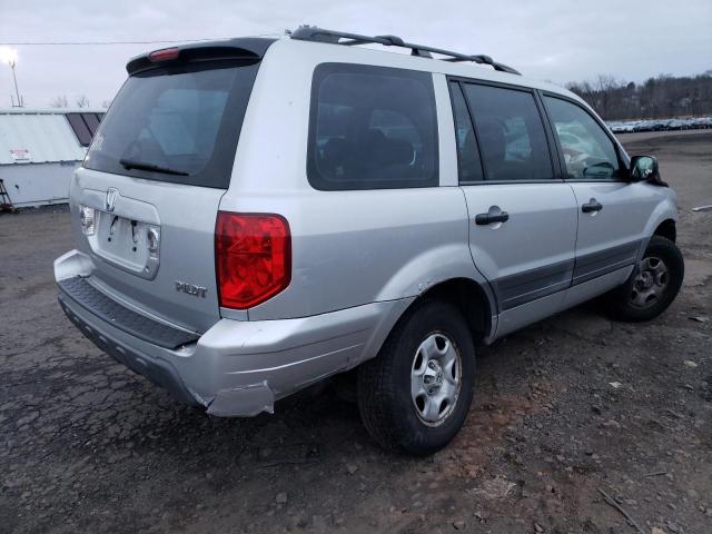 2HKYF18115H544442 - 2005 HONDA PILOT LX SILVER photo 3