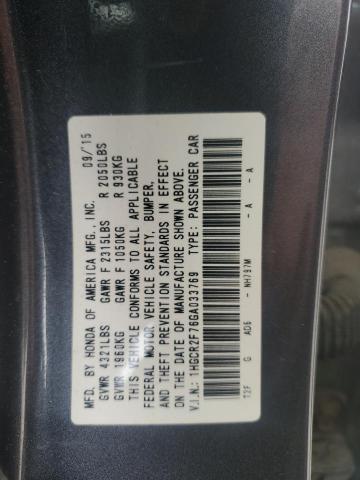 1HGCR2F76GA033769 - 2016 HONDA ACCORD EX CHARCOAL photo 13