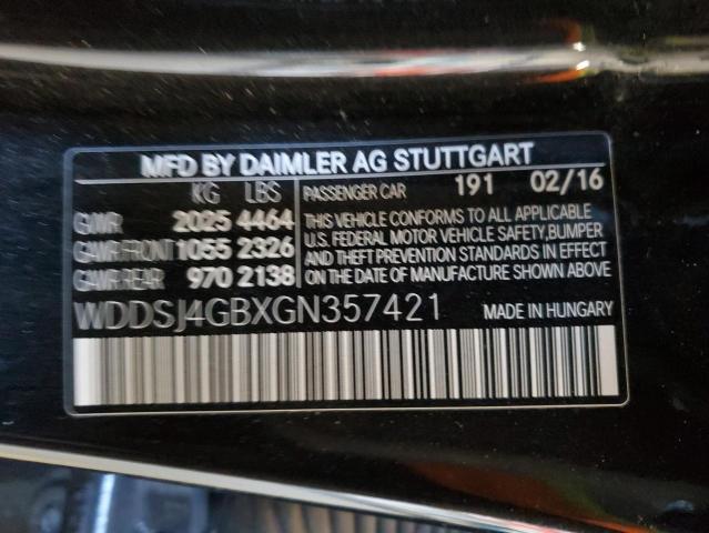 WDDSJ4GBXGN357421 - 2016 MERCEDES-BENZ CLA 250 4MATIC BLACK photo 12