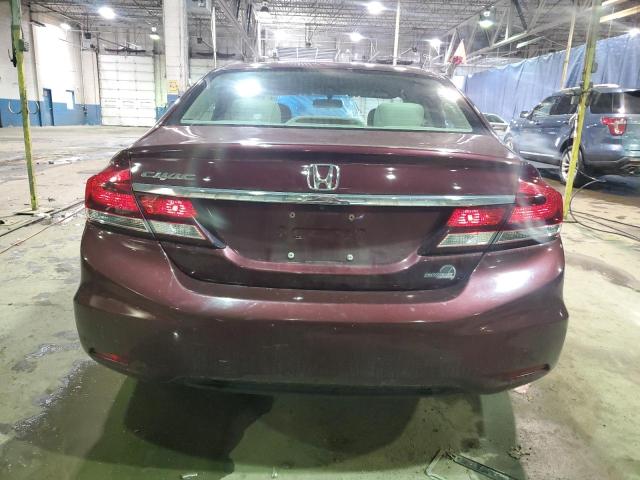 2HGFB2F57DH600049 - 2013 HONDA CIVIC LX BURGUNDY photo 6