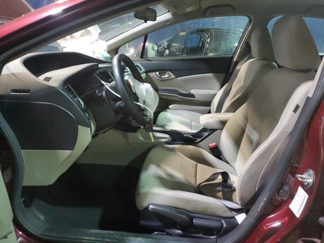 2HGFB2F57DH600049 - 2013 HONDA CIVIC LX BURGUNDY photo 7