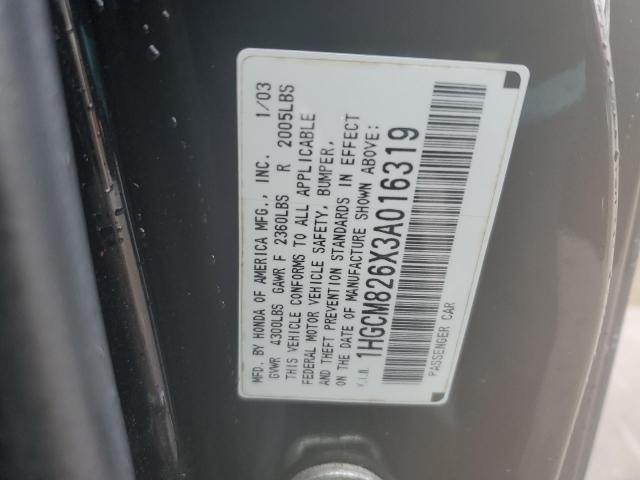 1HGCM826X3A016319 - 2003 HONDA ACCORD EX BLACK photo 12