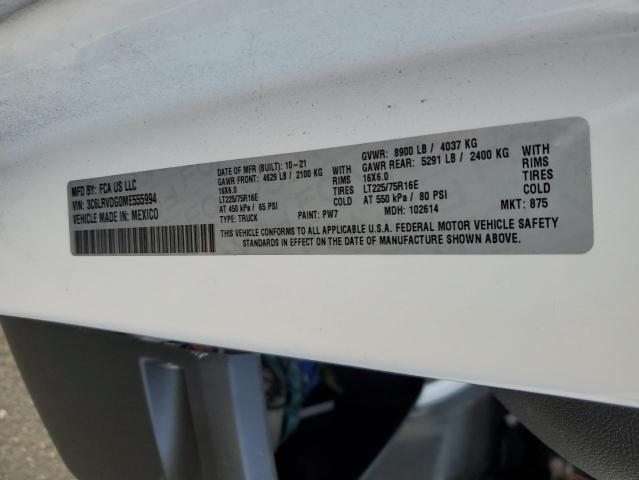 3C6LRVDG0ME555994 - 2021 RAM PROMASTER 2500 HIGH WHITE photo 13