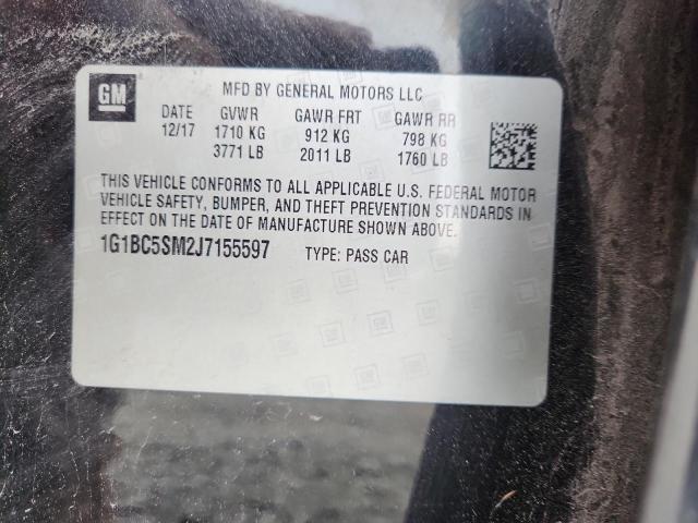 1G1BC5SM2J7155597 - 2018 CHEVROLET CRUZE LS BLACK photo 12