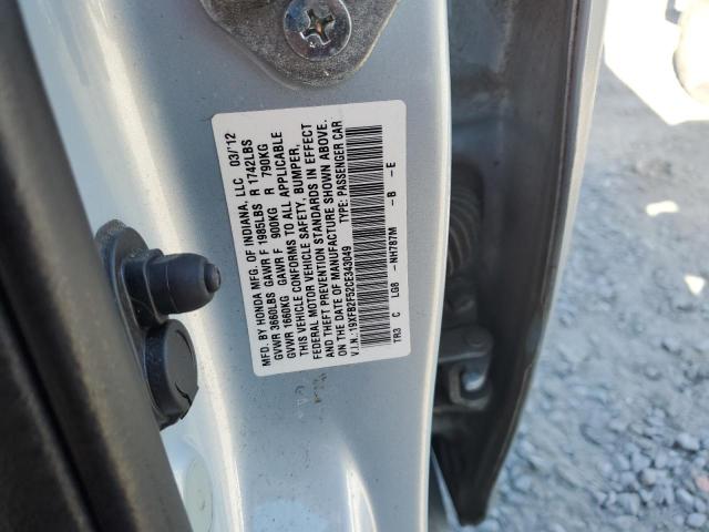 19XFB2F52CE343049 - 2012 HONDA CIVIC LX BLUE photo 12