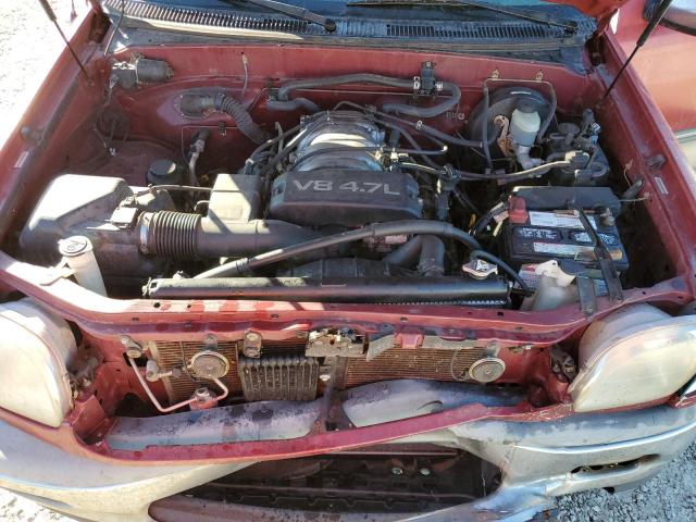 5TBRT3419YS110081 - 2000 TOYOTA TUNDRA ACCESS CAB წითელი ფოტო 11