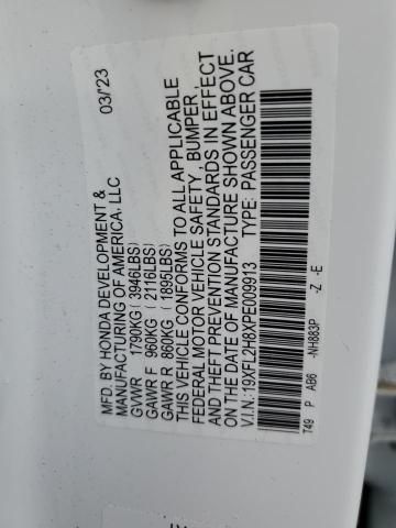 19XFL2H8XPE009913 - 2023 HONDA CIVIC SPORT 白色 照片 13