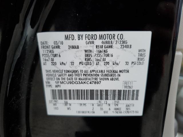 1FMCU9DG3AKC47897 - 2010 FORD ESCAPE XLT BLACK photo 14