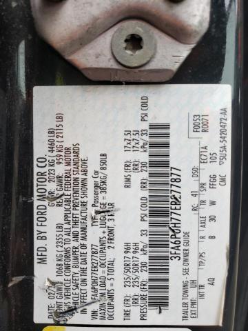 3FA6P0H77ER277877 - 2014 FORD FUSION SE BLACK photo 12