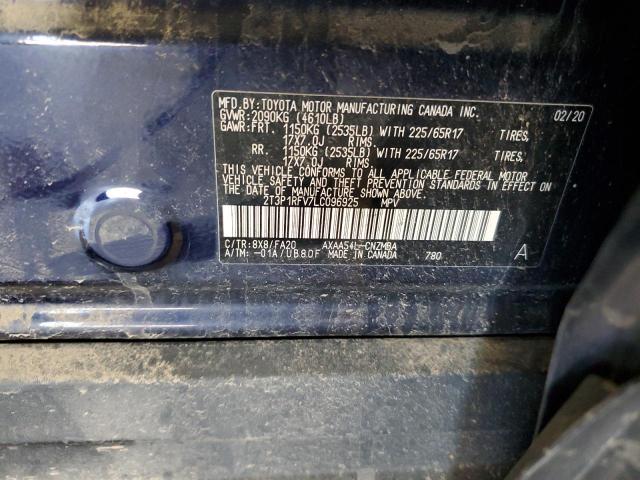 2T3P1RFV7LC096925 - 2020 TOYOTA RAV4 XLE BLUE photo 13