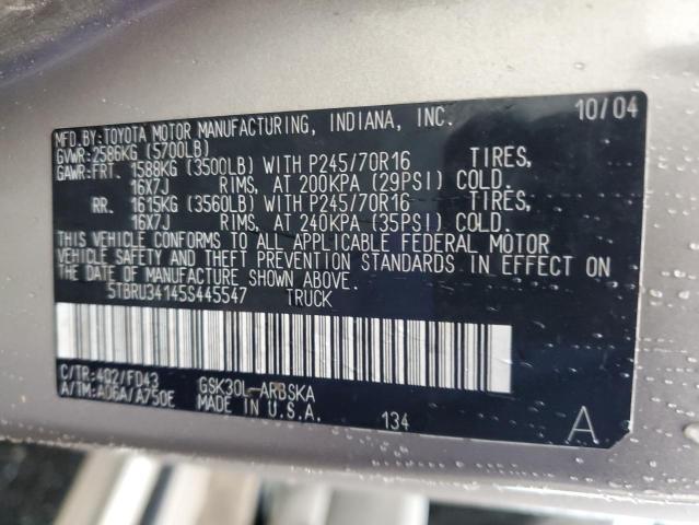 5TBRU34145S445547 - 2005 TOYOTA TUNDRA ACCESS CAB SR5 GOLD photo 12