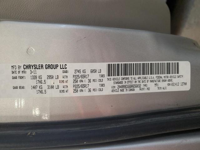 2A4RR8DG6BR656032 - 2011 CHRYSLER TOWN & COU TOURING L SILVER photo 13