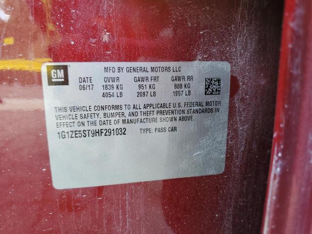 1G1ZE5ST9HF291032 - 2017 CHEVROLET MALIBU LT RED photo 12