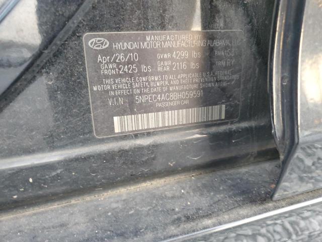 5NPEC4AC8BH059591 - 2011 HYUNDAI SONATA SE BLACK photo 12