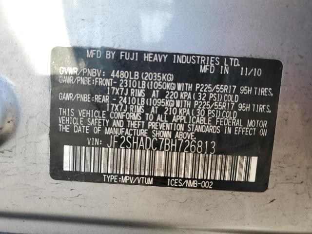 JF2SHADC7BH726813 - 2011 SUBARU FORESTER 2.5X PREMIUM Silber Foto 13