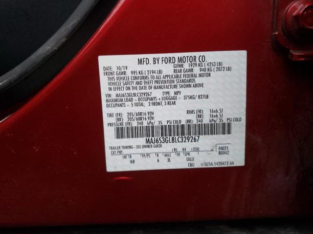 MAJ6S3GL8LC329267 - 2020 FORD ECOSPORT SE Qırmızı foto 13