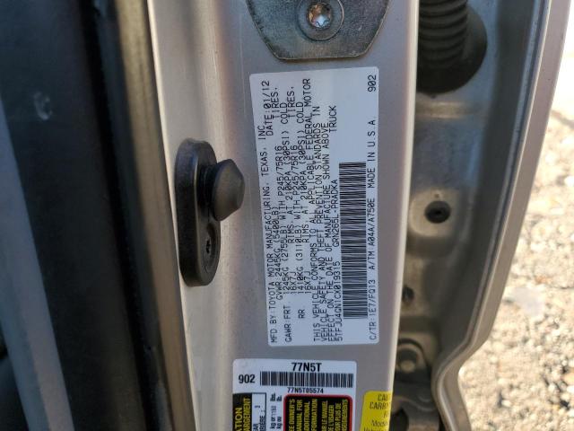 5TFJU4GN1CX019315 - 2012 TOYOTA TACOMA DOUBLE CAB PRERUNNER SILVER photo 13