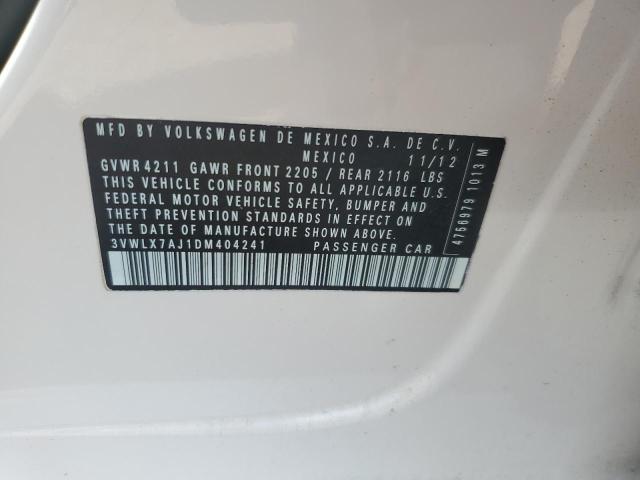 3VWLX7AJ1DM404241 - 2013 VOLKSWAGEN JETTA SEL WHITE photo 12