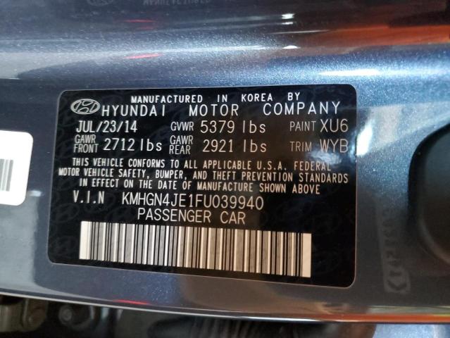 KMHGN4JE1FU039940 - 2015 HYUNDAI GENESIS 3.8L 蓝色 照片 12