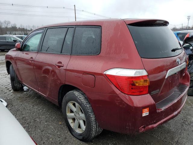 5TDBK3EH2AS014810 - 2010 TOYOTA HIGHLANDER BURGUNDY photo 2