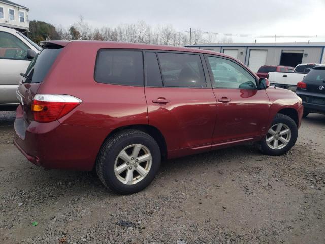 5TDBK3EH2AS014810 - 2010 TOYOTA HIGHLANDER BURGUNDY photo 3