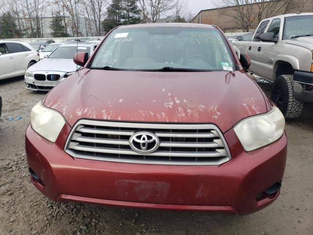 5TDBK3EH2AS014810 - 2010 TOYOTA HIGHLANDER BURGUNDY photo 5