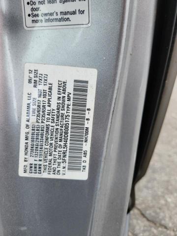 5FNRL5H40DB005175 - 2013 HONDA ODYSSEY EX SILVER photo 13