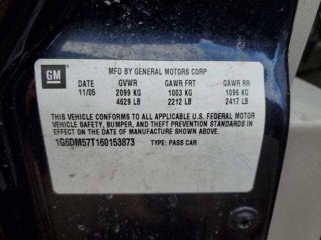 1G6DM57T160153873 - 2006 CADILLAC CTS BLUE photo 12