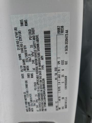 1FMCU9HD8KUB86326 - 2019 FORD ESCAPE SEL WHITE photo 14