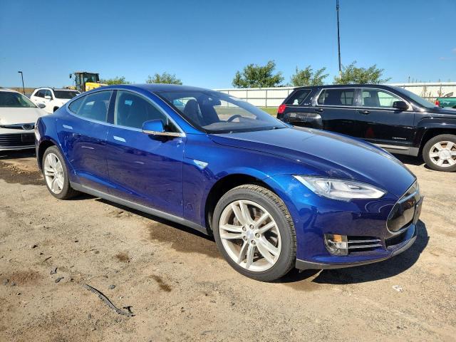 5YJSA1E27FF120006 - 2015 TESLA MODEL S BLUE photo 4