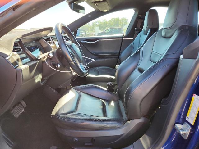 5YJSA1E27FF120006 - 2015 TESLA MODEL S BLUE photo 7