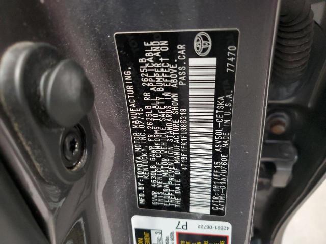 4T1BF1FK1FU986318 - 2015 TOYOTA CAMRY LE GRAY photo 12