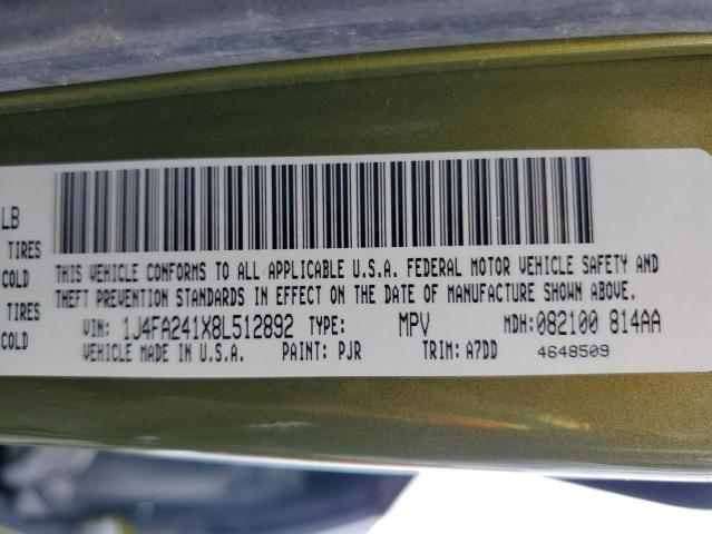 1J4FA241X8L512892 - 2008 JEEP WRANGLER X Yeşil fotoğraf 13