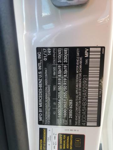 4JGDA5HB3HA920921 - 2017 MERCEDES-BENZ GLE 350 4MATIC WHITE photo 13