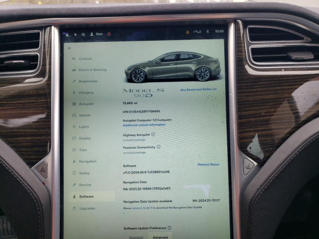 5YJSA1E25FF109490 - 2015 TESLA MODEL S 棕色 照片 9